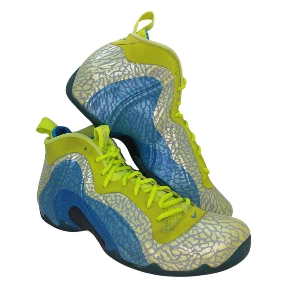 Nike Air Flightposite Mens YellowSilverBlue Sneakers  Size 95
